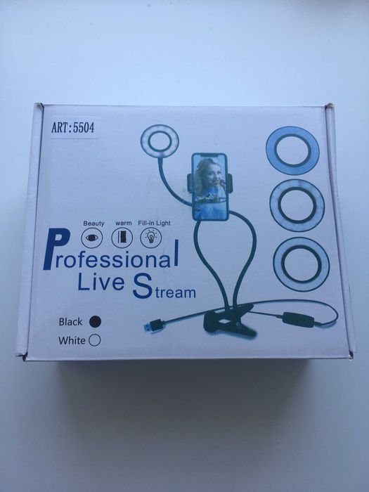 Тримач на прищіпці з підсвічуванням набір для блогера штатив