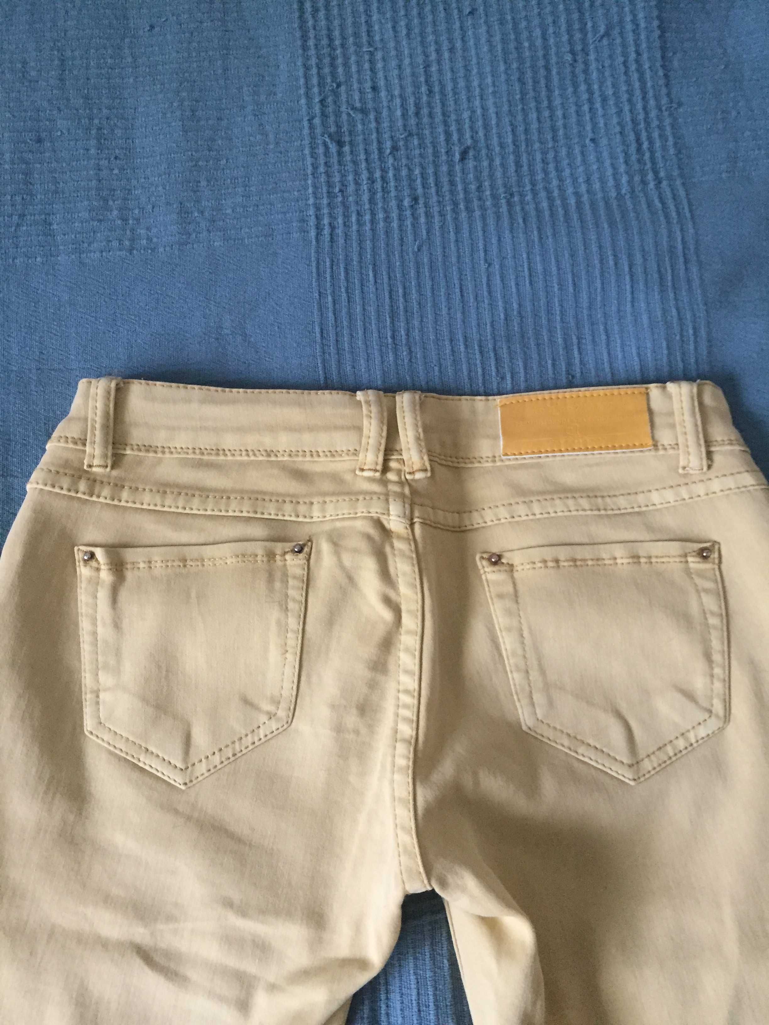Damskie spodnie , jeansy , jasno żółte rurki , M/10 , R.Jonaco