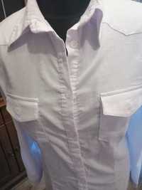 Nowa klasyczna, elegancka biała koszula rozmiar z metki 42