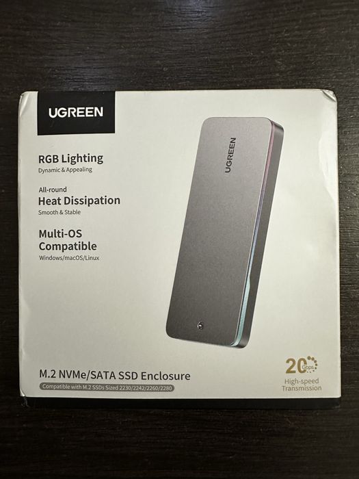 Ugreen CM777 SSD карман M2 NVME/SATA