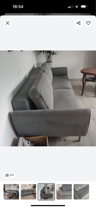 Szara rozkladana sofa oland