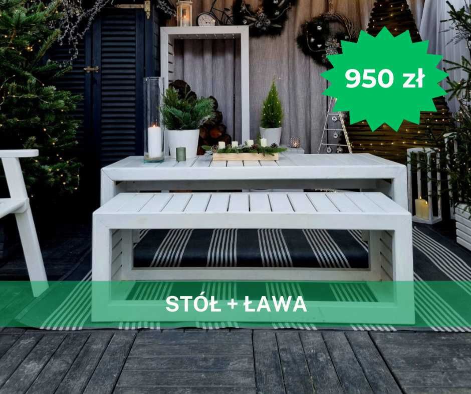 Stół + ława na taras, do ogrodu POWYSTAWOWE