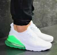 Кроссовки Nike Мужские Белые Найки 270 с Амортизацией Зеленые