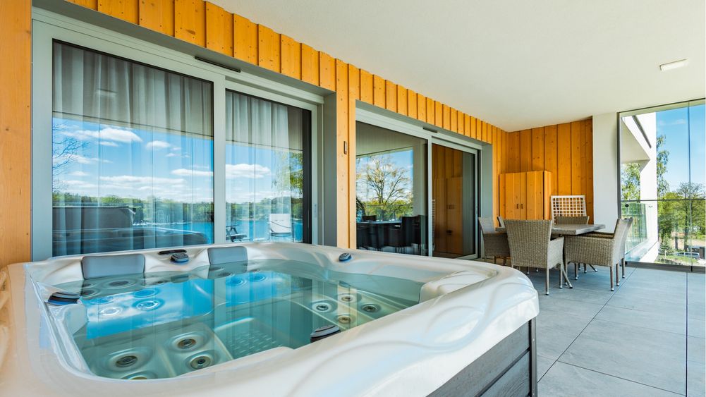 Apartament z 2 sypialniami, zadaszony taras z jacuzzi sauna Giżycko