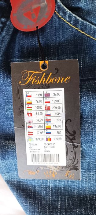 Jeansy nowe Fishbone