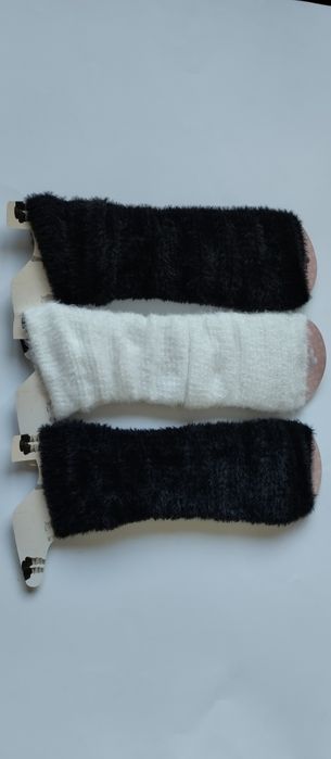 Гетри білі пухнасті жіночі теплі зимові