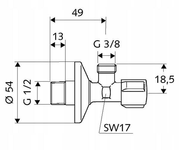 Schell COMFORT ZAWÓR KĄTOWY 1/2 x 3/8 do umywalki