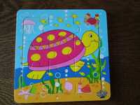 Drewniane puzzle żółw