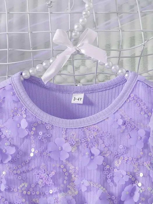 Нарядное сиреневое платье на 7-8 лет