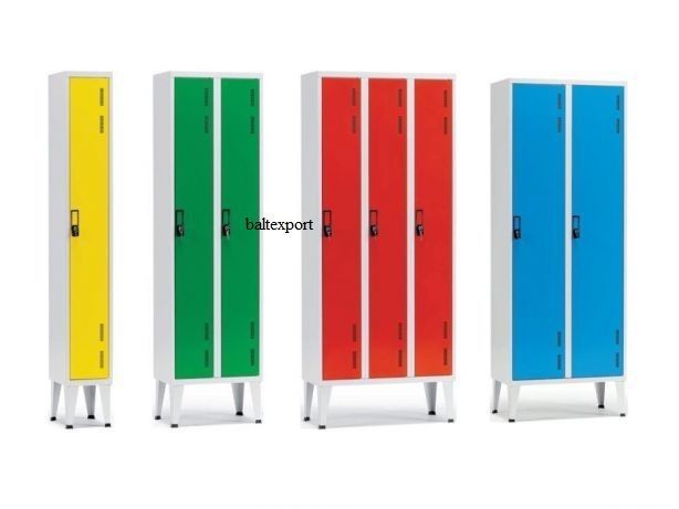 Vestiário Duplo Metálico | 1900x600x500mm Cacifos 2 Portas Cinza Novo