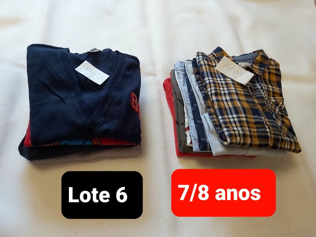 Lote 6 - Roupa menino 7/8 anos - (13 peças)