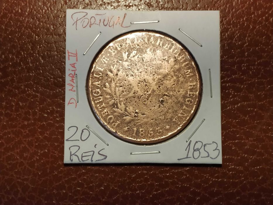 Portugal - moeda de XX (20) reis de 1853 D. Maria II - Monarquia