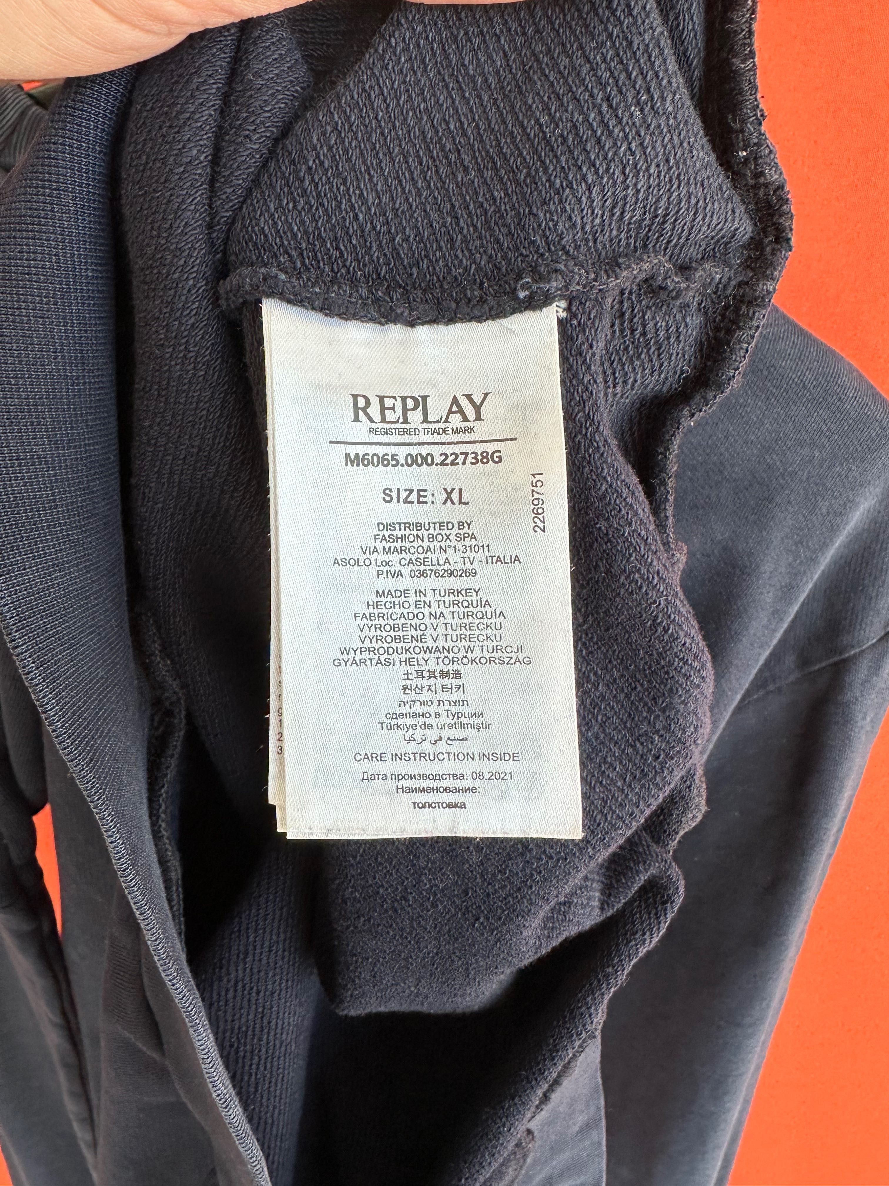 Replay оригинал мужская кофта свитшот толстовка размер XL Б У