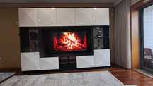 Movel TV em MDF Lacado a Branco e Preto