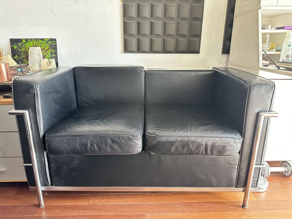 Sofa de couro pele