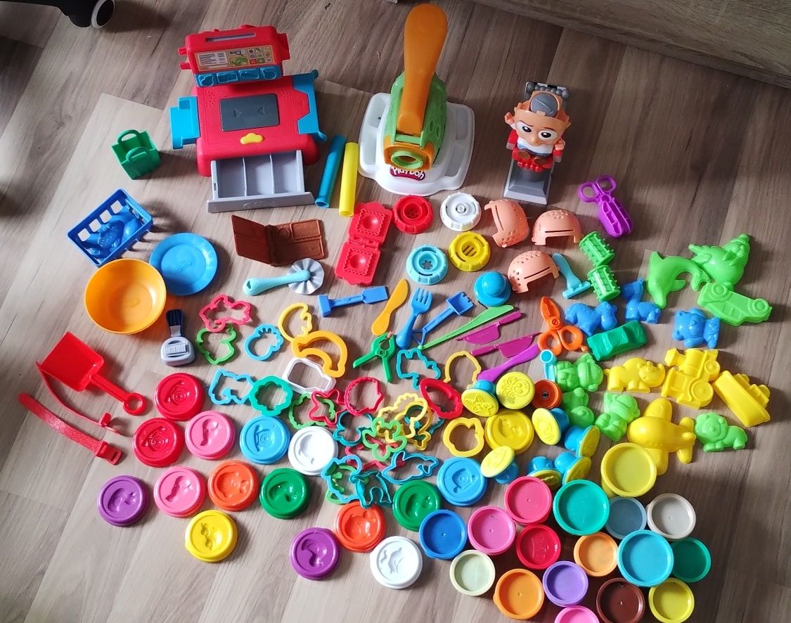 Play doh zestaw makaron,fryzjer, kasa