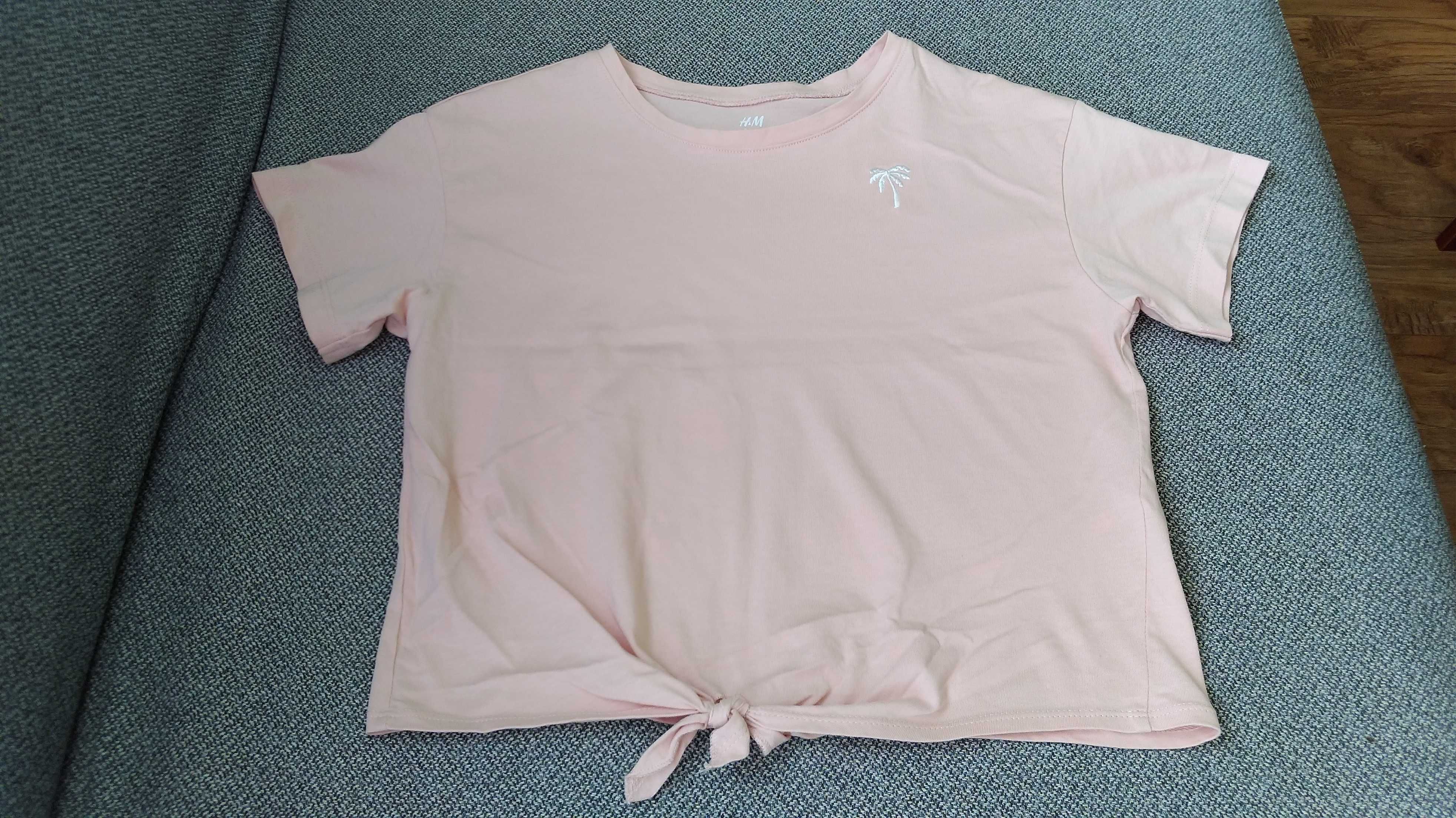 Koszulki T-shirt dziewczęca H&M r. 146/152 2 szt.