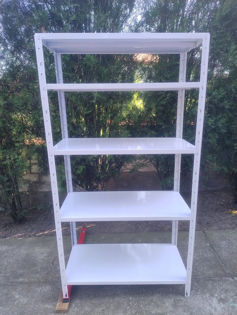 Regały białe metalowe wciskane zestaw 5szt. 45x100x188-3 i 30x85x160