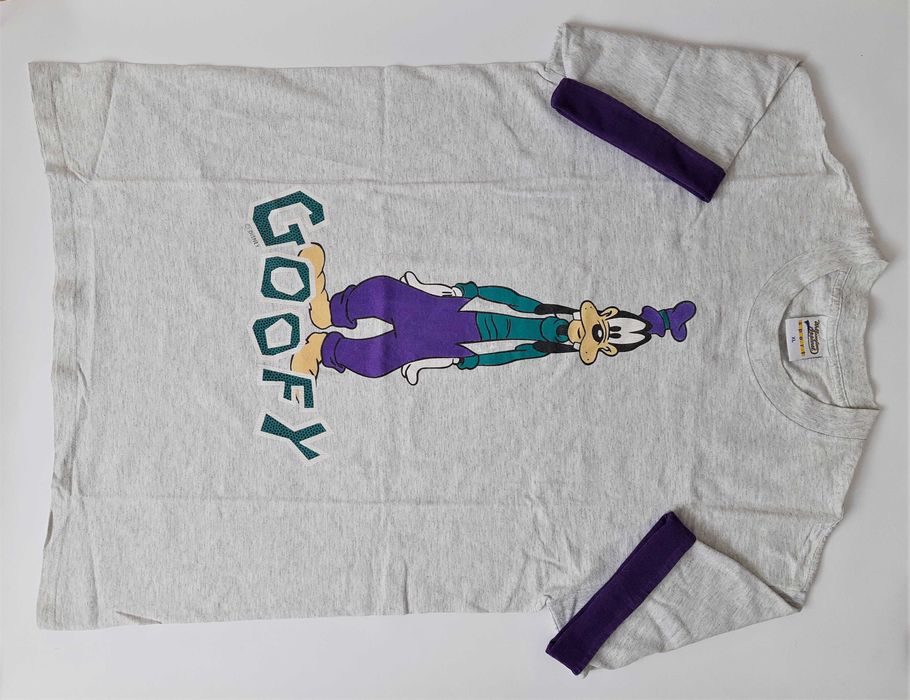 Wellington Apparel Sport T-shirt Disney Goofy Szary Bawełna XL Vintage