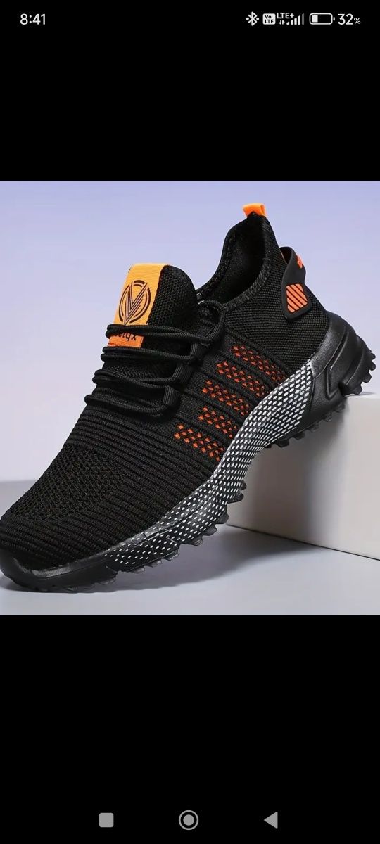 Adidasy męskie sportowe Nowe czarno pomarańczowe Roz 42 dł wkładki 27