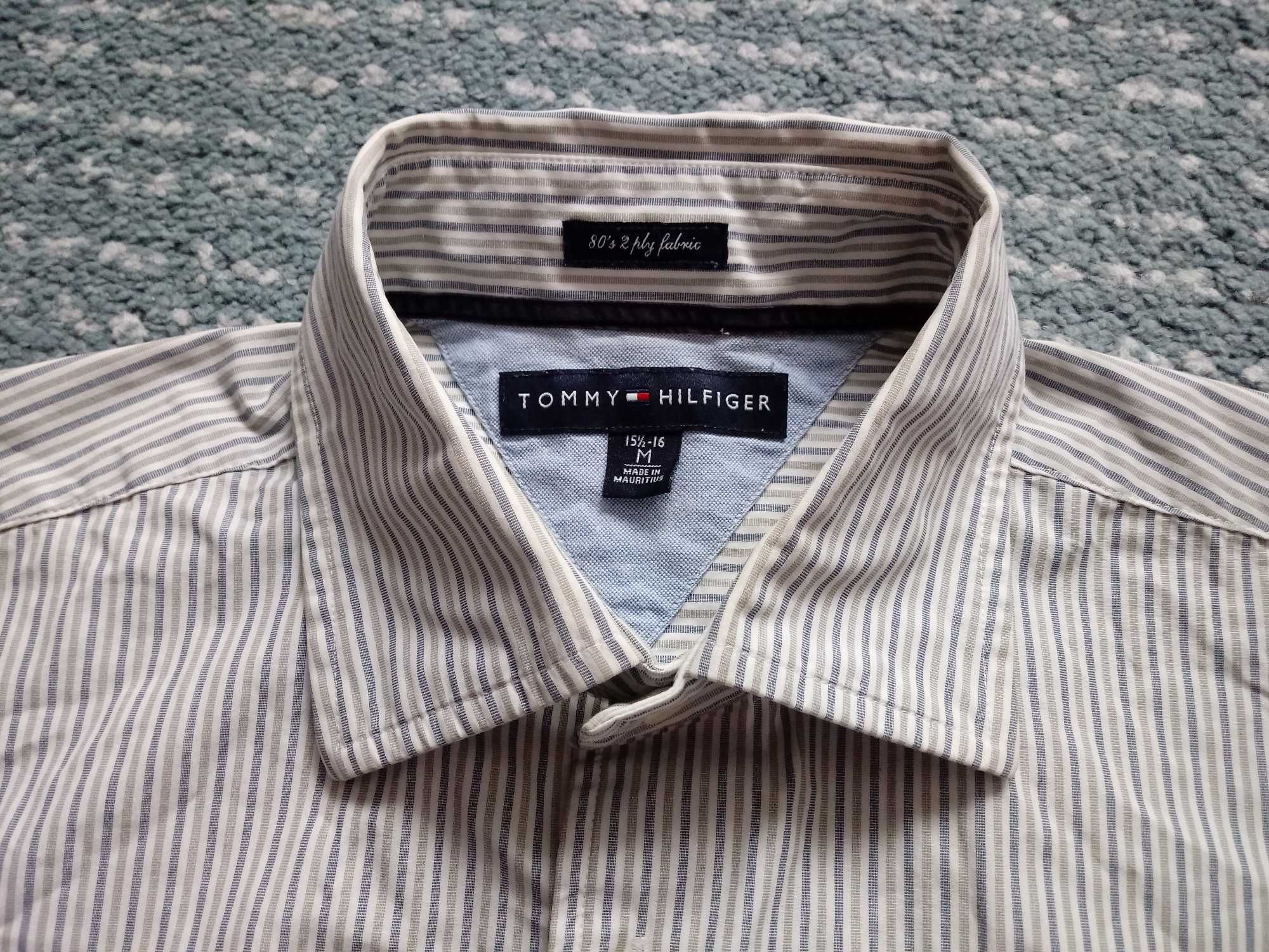 Tommy Hilfiger 80's 2 ply fabric męska koszula w paski r. M 15,5-16
