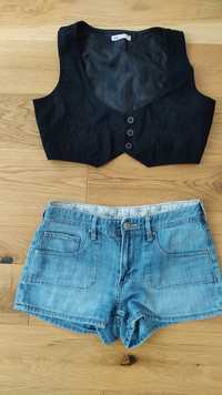 Zestaw wiosenny: shorty jeansowe i kamizelka, U&M, 158