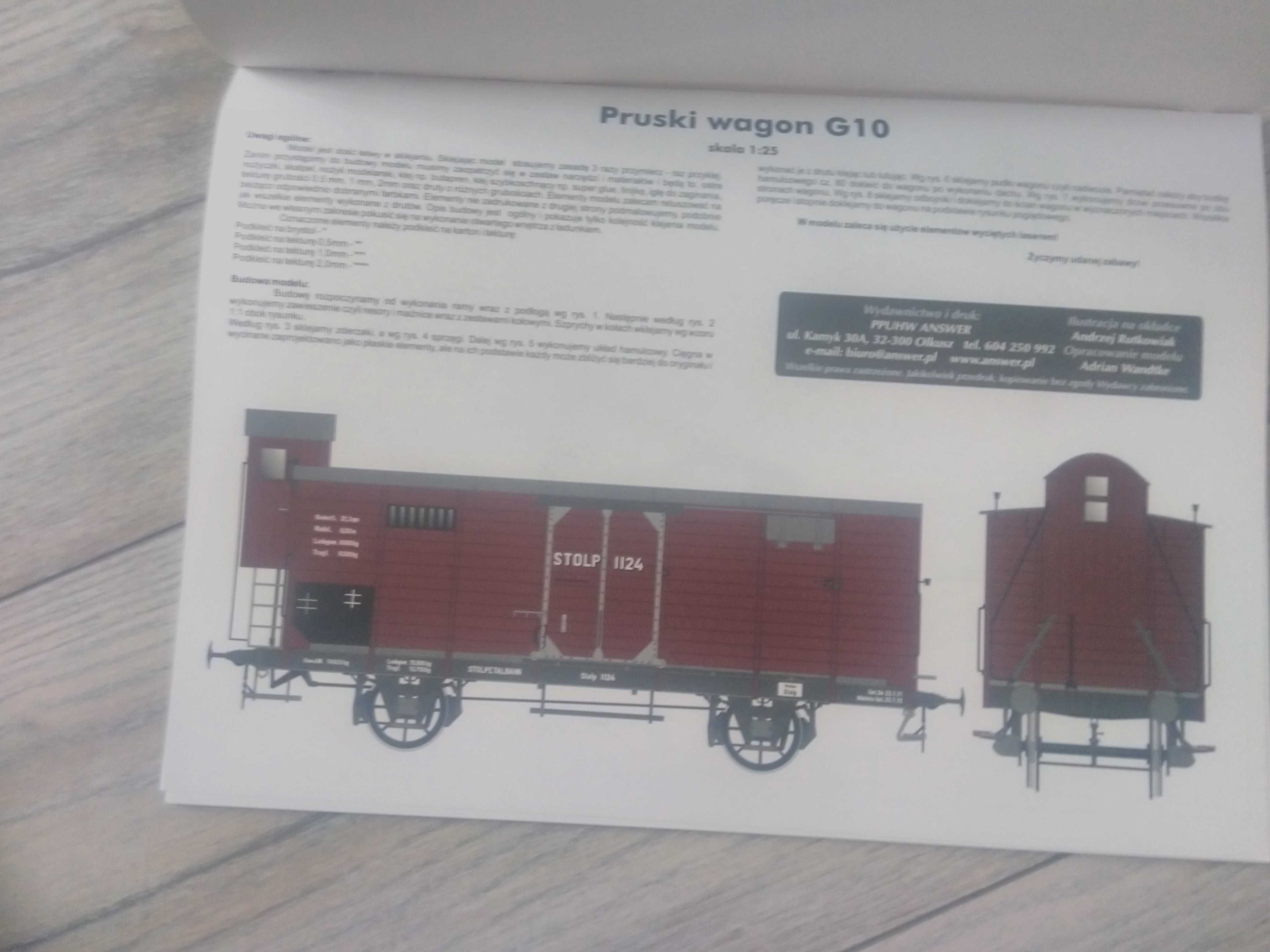 Angraf model kartonowy Pruski wagon towarowy g10 1/25
