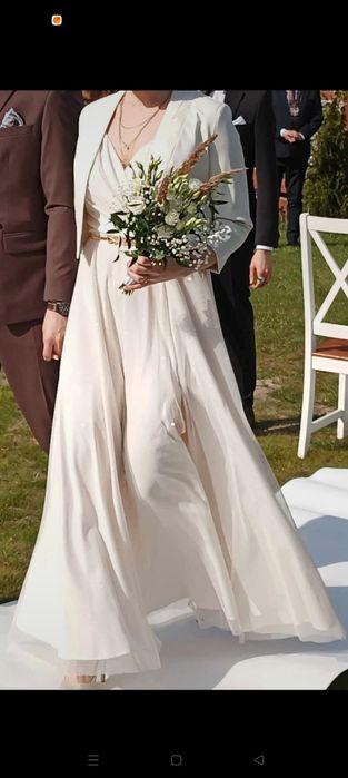 Suknia ślubna wieczorowa ecru 38 M
