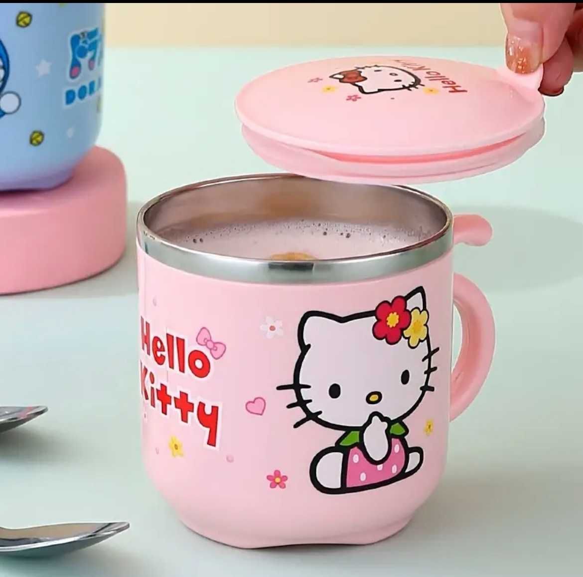 Дитяча чашка кружка термочашка  з персонажем Hello Kitty Китти(2 види)