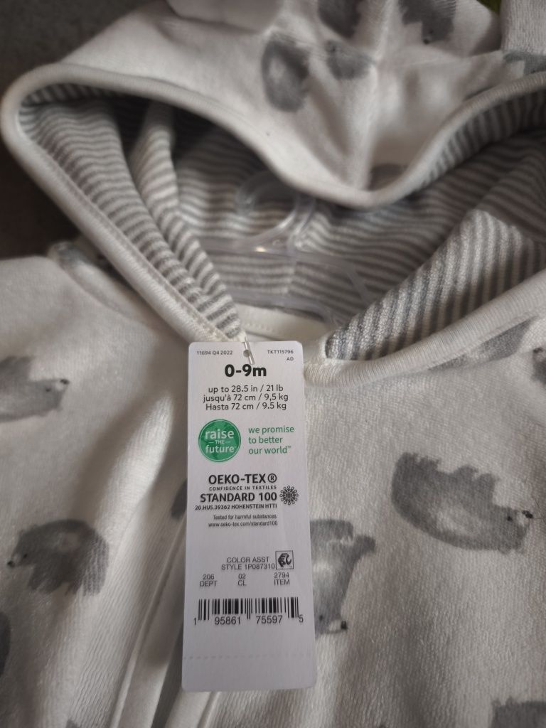 Szlafrok strój na plażę carters nowy + ręczniki gratis 0-9 mcy