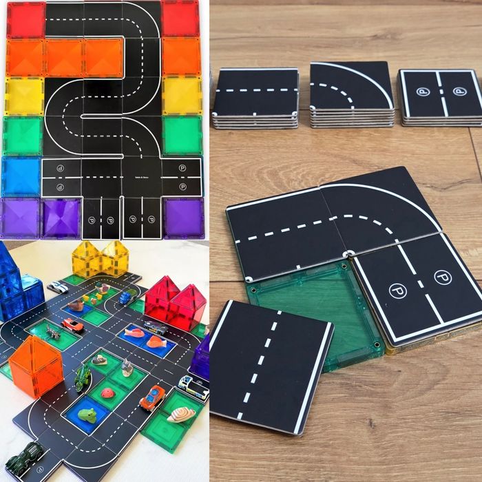 Nakładki na klocki magnetyczne Drogi Road Pack  Learn & Grow Lefleo