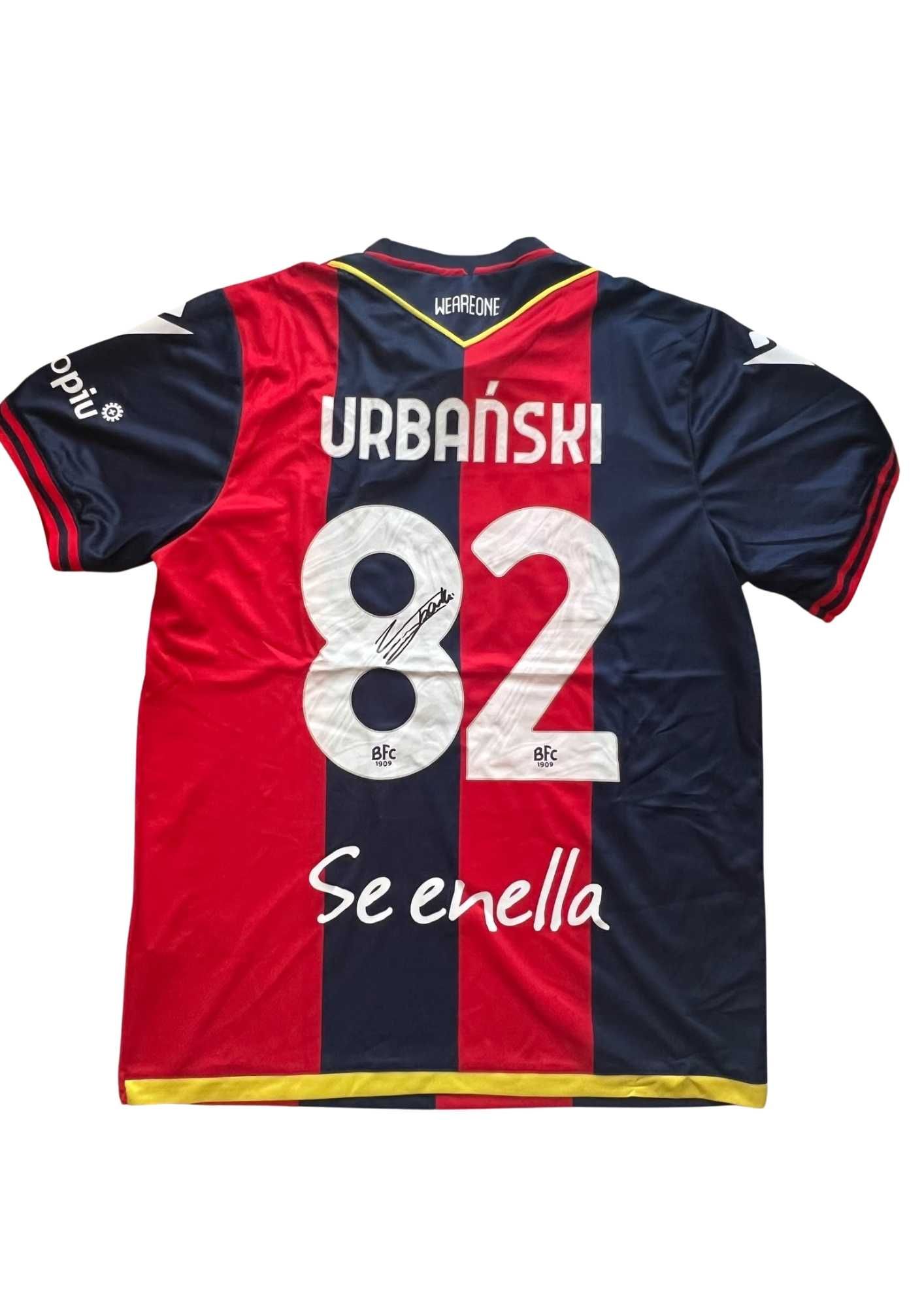 Kacper Urbański FC Bologna koszulka z autografem + certyfikat autenty.