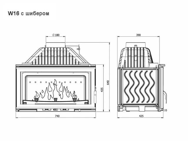 Камінна топка Kawmet w-16 (13,5 kw) БЕЗПЛАТНА ДОСТАВКА