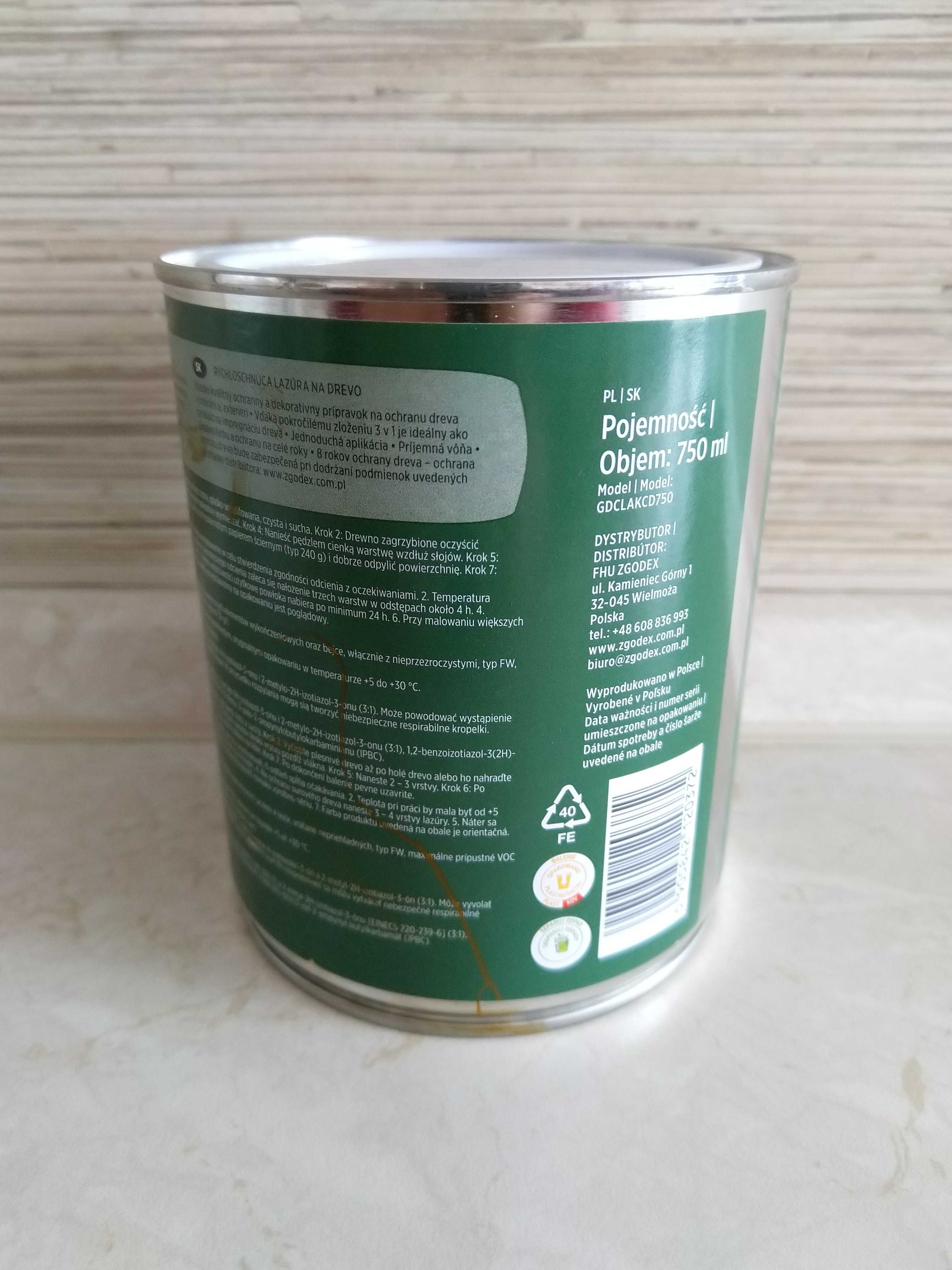 NAJTANIEJ Lakierobejca Bejca Do Drewna Ciemny Dąb Poj. 750 ml Połysk