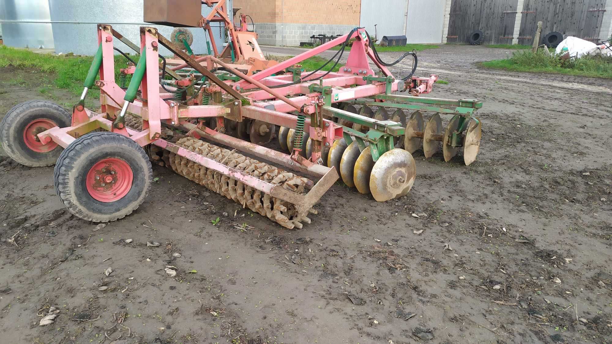 Brona talerzowa Unia CUT 4.0m wózek i Agregat talerzowy Agro-masz AT30