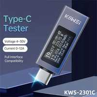 KWS-2301C Type-C USB тестер DC4-30V 0-12A