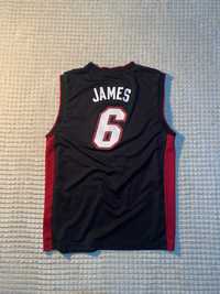 Черная баскетбольная майка JAMES MIAMI HEAT Adidas NBA | M размер