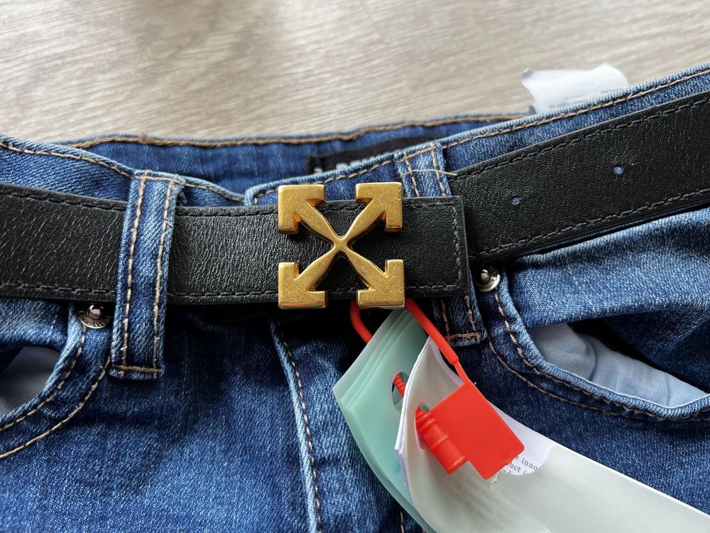 Nowy pasek Off-White Arrow leather belt! Damski skóra naturalna!