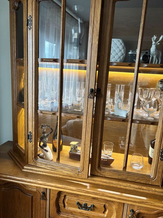 Komplet Meble PYKA komoda witryna kominek