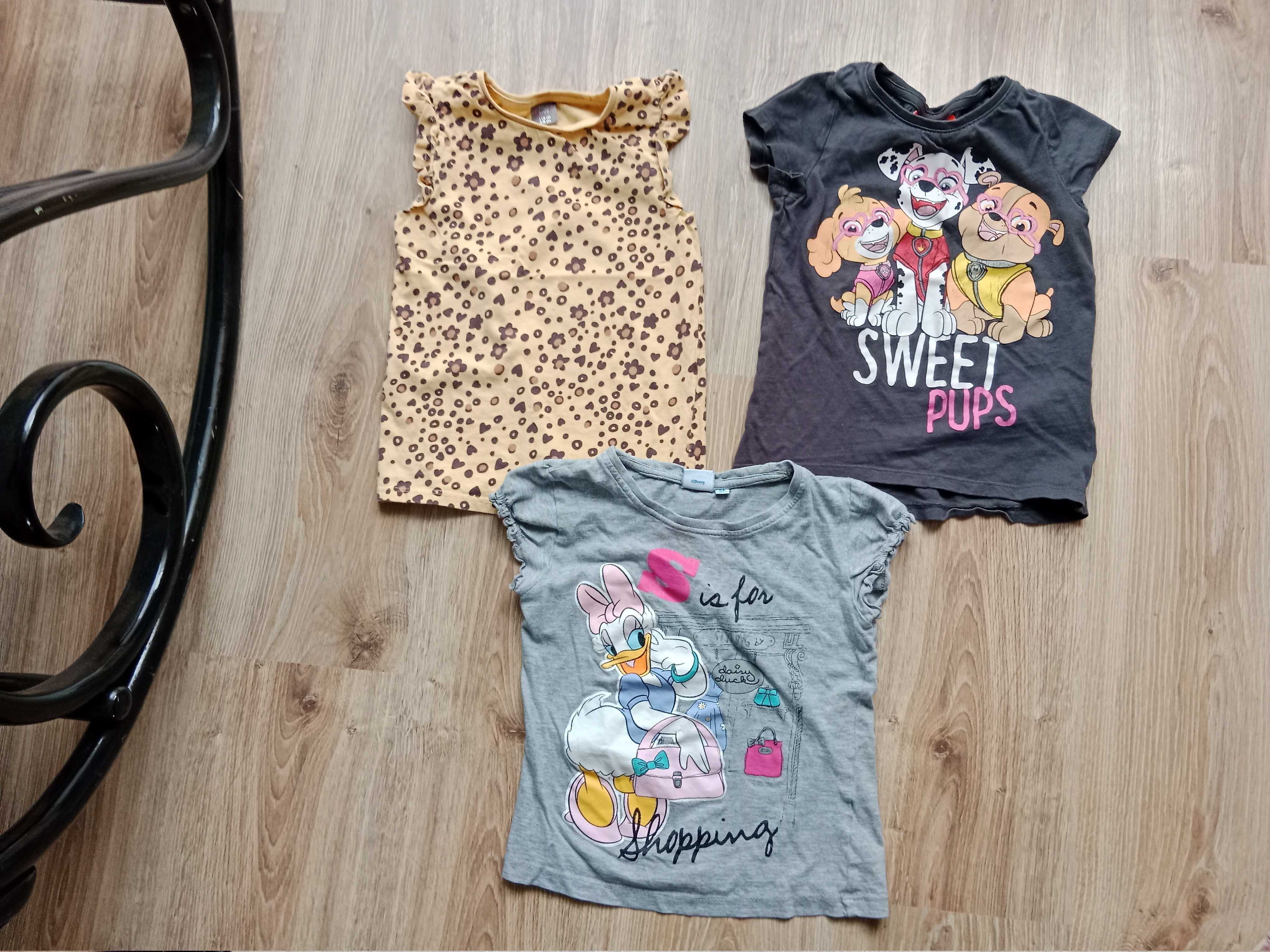 3 koszulki t-shirty bluzeczki rozm 116 cm