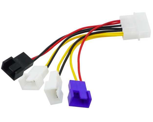 Переходник для кулера MOLEX -> 4шт 5в + 7в + 2х 12в 3 pin hub CASE FAN