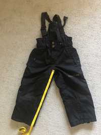 Spodnie narciarskie, regulowane w pasie czarne rozmiar 110