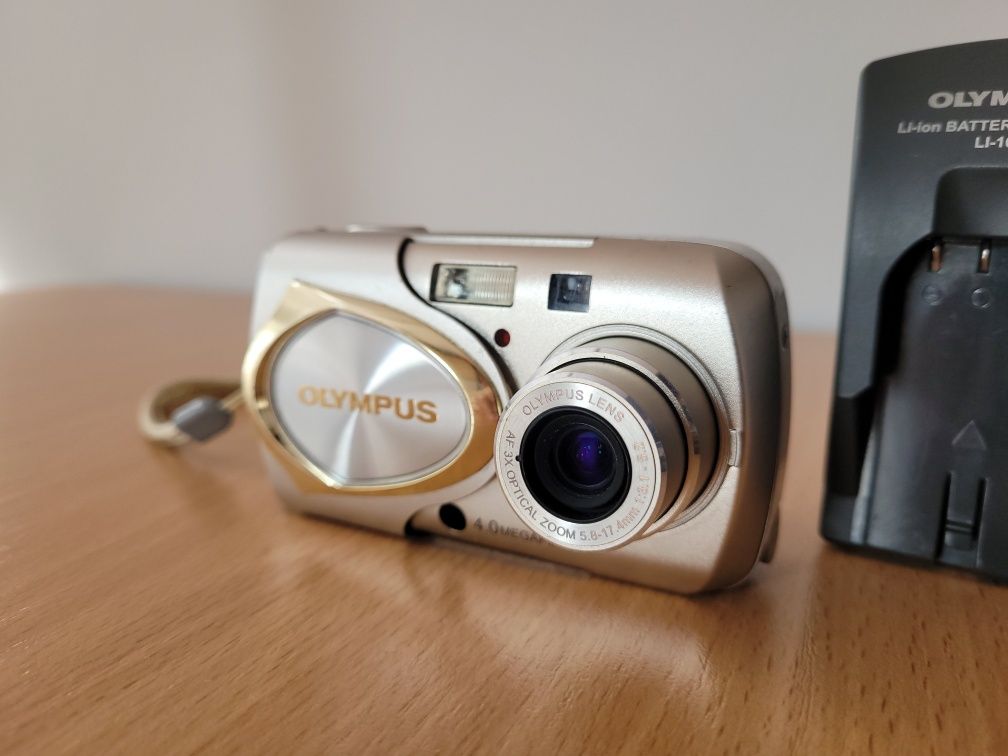 Aparat Olympus Mju 410 - Digital, y2k, CCD, Zestaw, Retro, Super stan