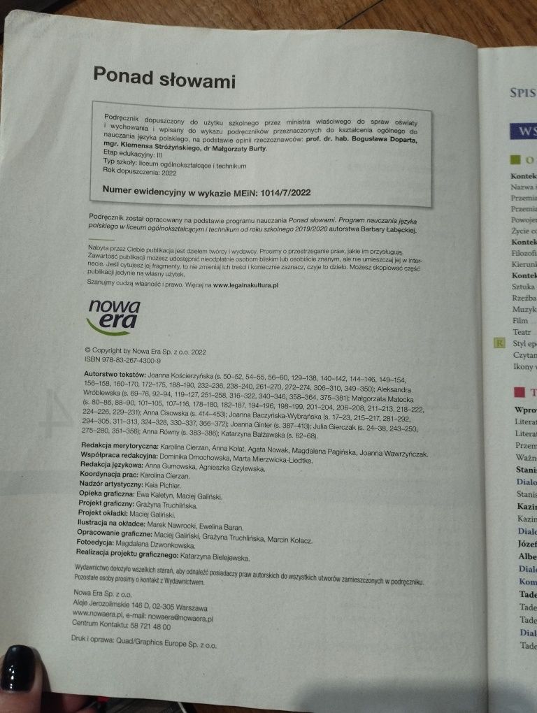 Podręcznik Ponad słowami 4 liceum i technikum