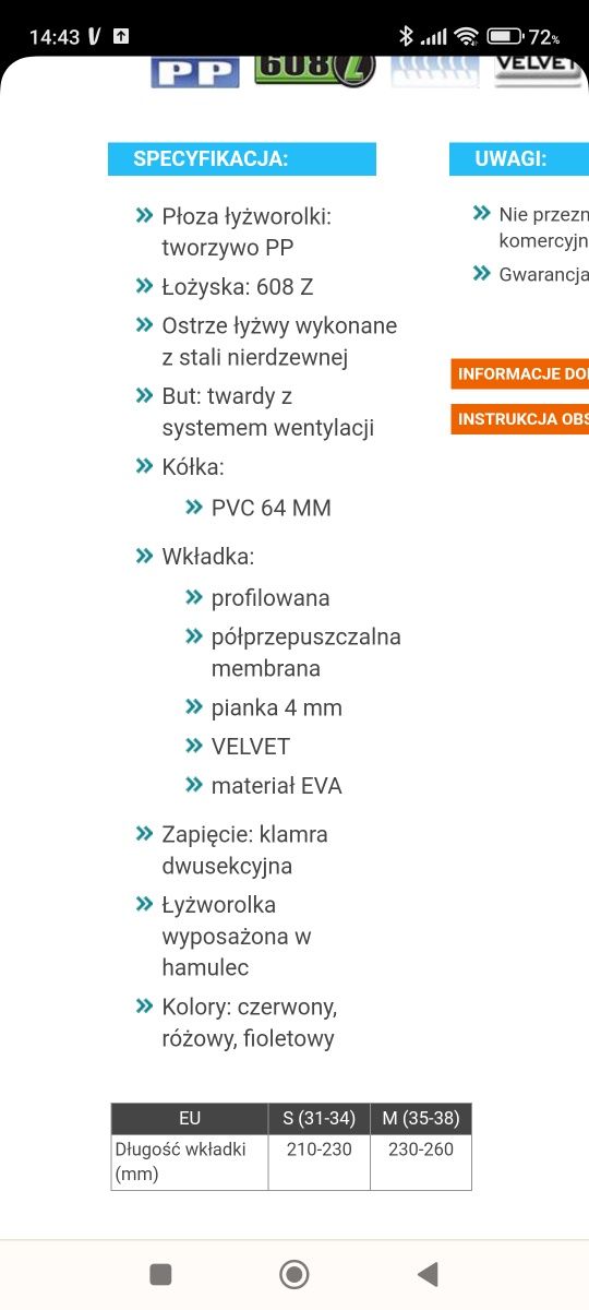 Rolki łyżwy lyżworolki