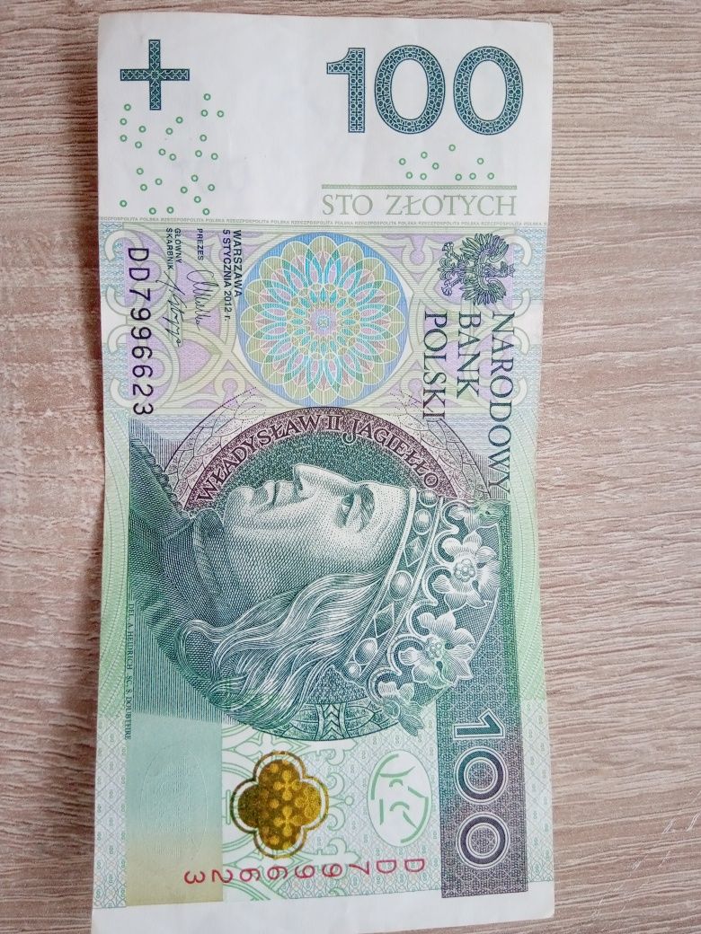 Banknot seria  DD 100zł