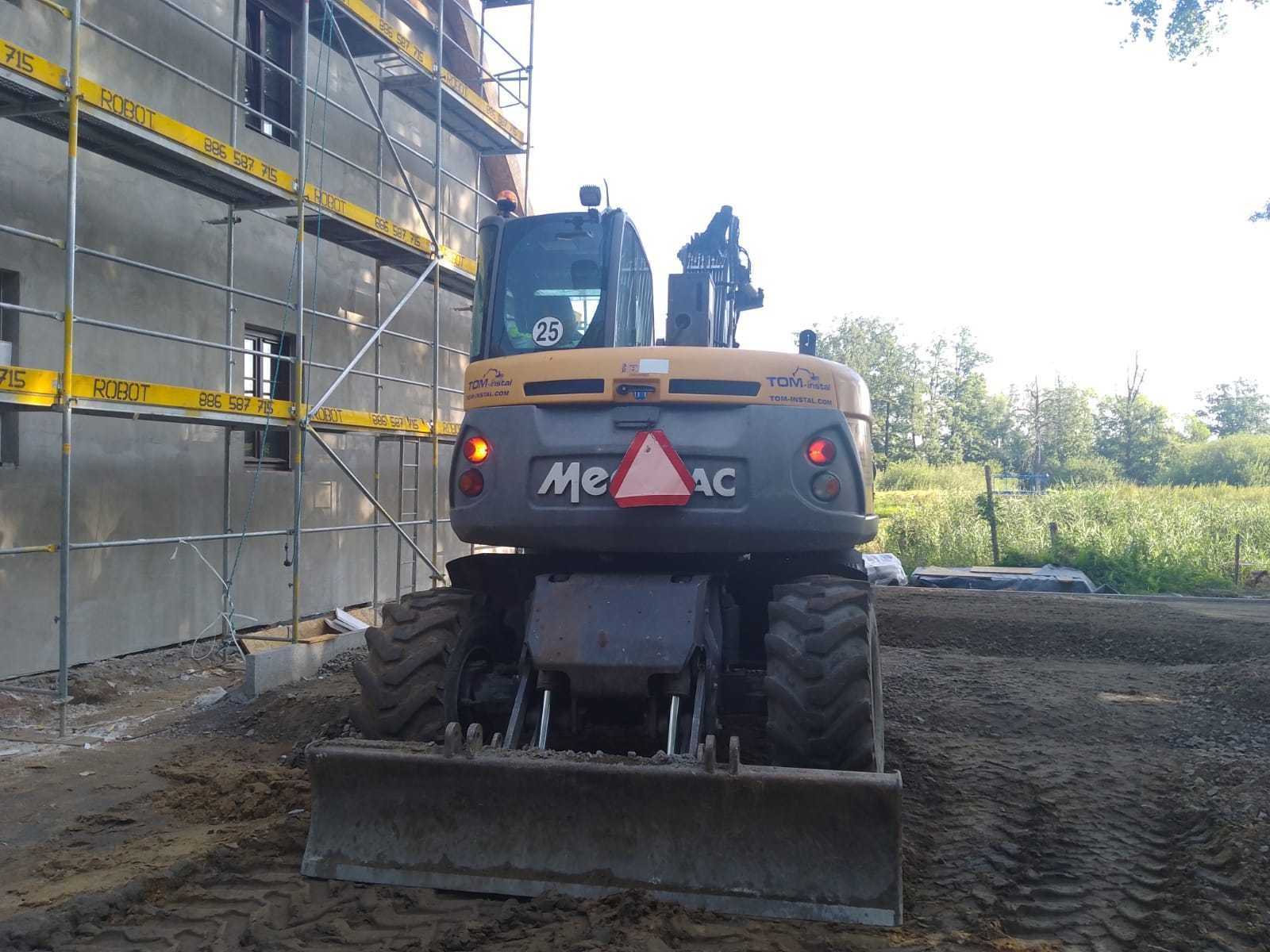 Wynajem koparki kołowej Mecalac 714 MW e z operatorem – 250 zł netto/h