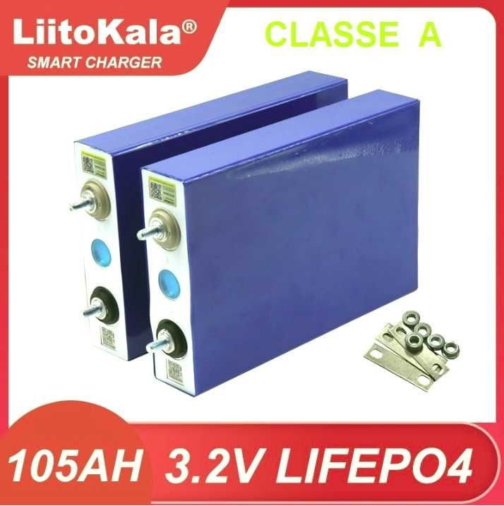 Bateria de 12V - 105Ah (4 células lítio de 3,2V) LiFePO4. NOVO