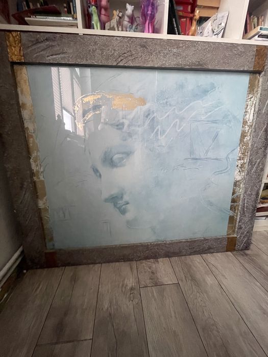 Duży obraz w solidnej ramie, ok. 150x150 cm (z certyfikatem ramy)