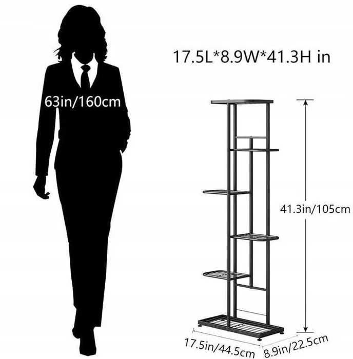Kwietnik metalowy 6-poziomowy piętrowy stojak doniczki rośliny kwiaty